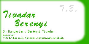 tivadar berenyi business card